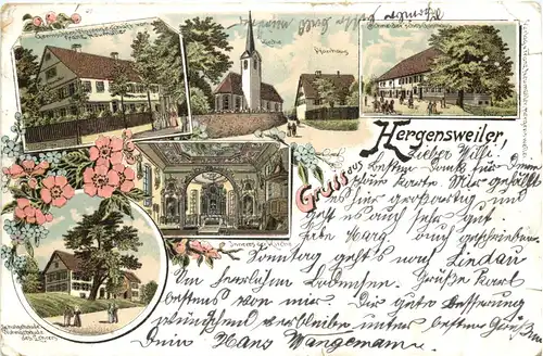 Gruss aus Hergensweiler - Litho -700608