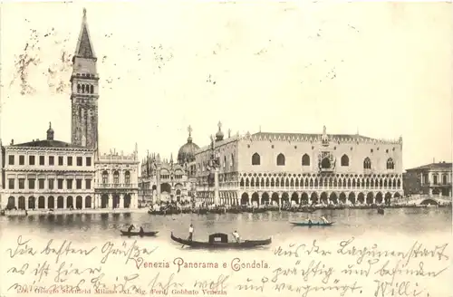 Venezia Panorma e Gondola -700692