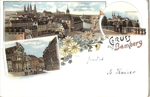 Gruss vom Bamberg- Litho -700856