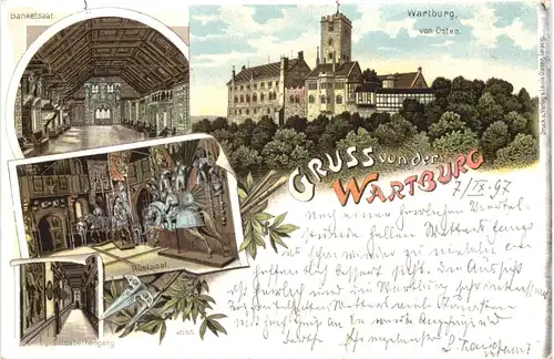 Gruss von der Wartburg - Litho -700908