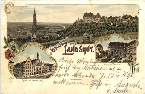 Gruss aus Landshut - Litho -700896
