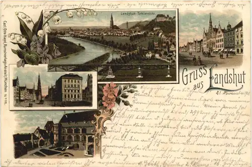 Gruss aus Landshut - Litho -700844