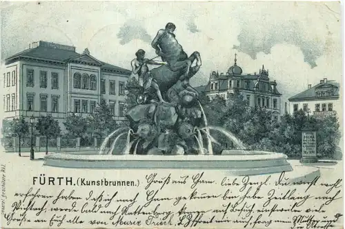 Fürth - Kunstbrunnen - Litho -701012