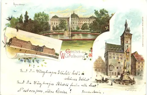 Gruss aus Würzburg - Litho -700922