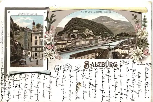 Gruss aus Salzburg - Litho -700942