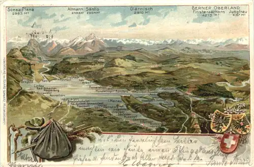 Bodensee - Litho - Prägekarte -700988