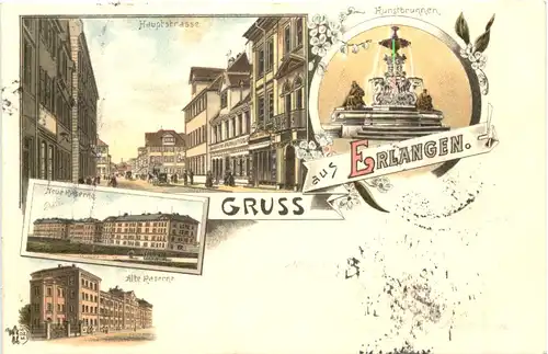 Gruss aus Erlangen - Litho -701048