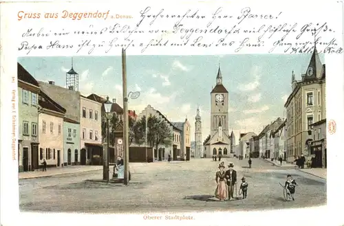 Gruss aus Deggendorf a. Donau - Oberer Stadtplatz -701088