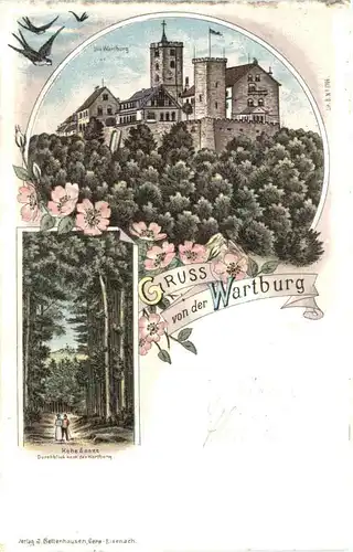 Gruss von der Wartburg - Litho -701128