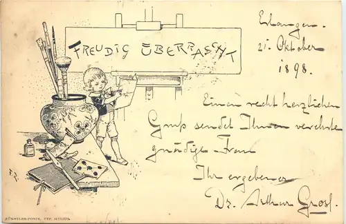 Kind - Maler - Freudig Überracht -701144