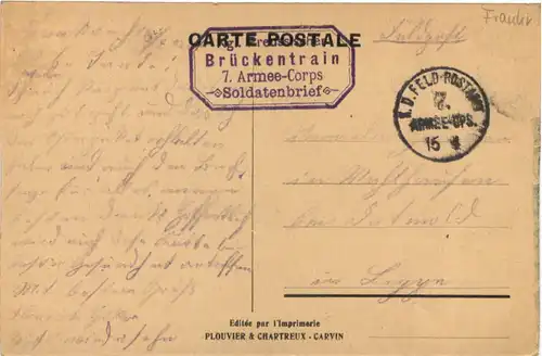 Carvin - Coin de la Rue du centre - Feldpost -701184