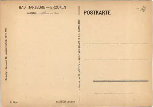 Bad Harzburg - Brocken - Landkarte -701372