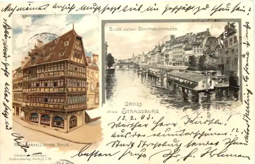 Gruss aus Strassburg - Litho -701374