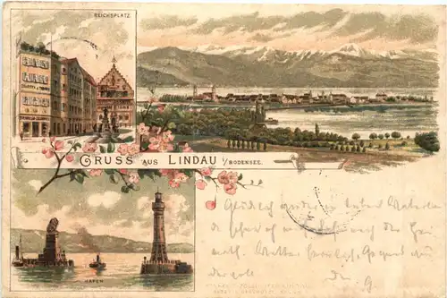 Gruss aus Lindau - Litho -701494