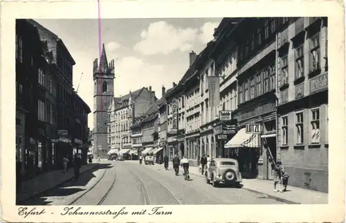 Erfurt - Johannesstrasse mit Turm -701520