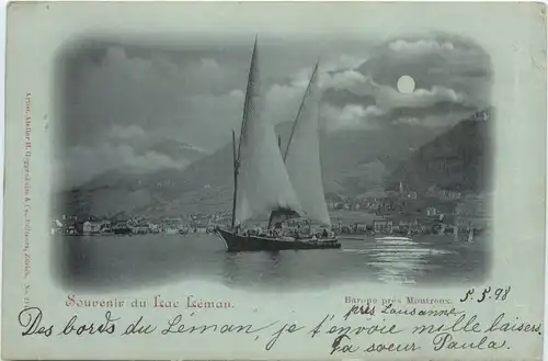 Souvenir du Lac Leman - Barque pres Montreux -701668