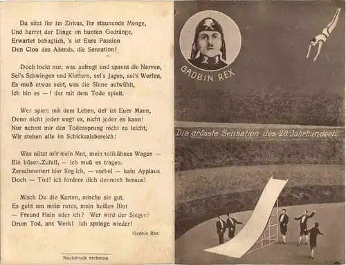 Zirkus - Gadbin Rex - Klappkarte -701886