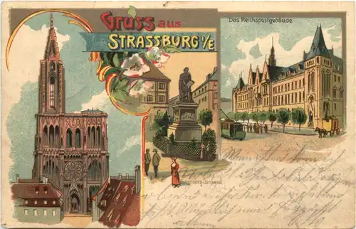 Gruss aus Strassburg - Litho -702002