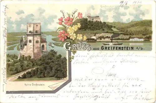 Gruss aus Greifenstein - Litho -701940