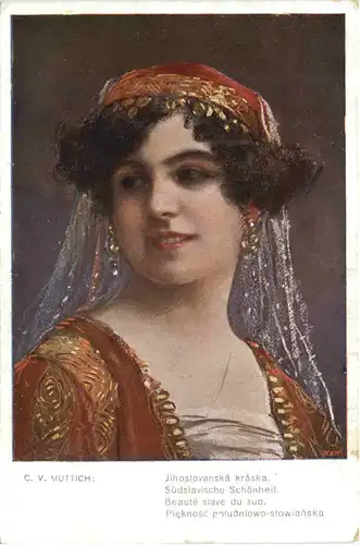 Künstler Ak C. V. Muttich - Südslavische Schönheit -702224