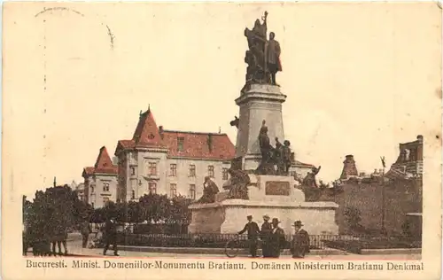 Bucuresti - Minist. Domeniilor Monumentu Bratianu - Feldpost -702430