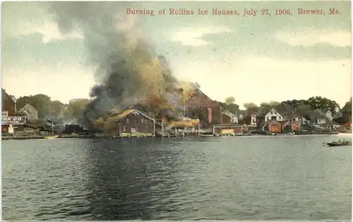 Burning of Rollins Ice Houses - Brewer -702658