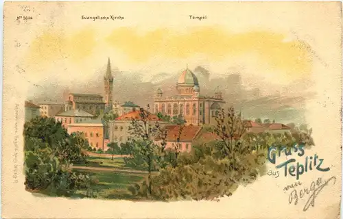 Gruss aus Teplitz - Litho - Synagoge -702702