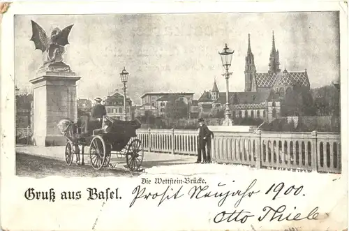 Gruss aus Basel - Die Wettstein Brücke -702630
