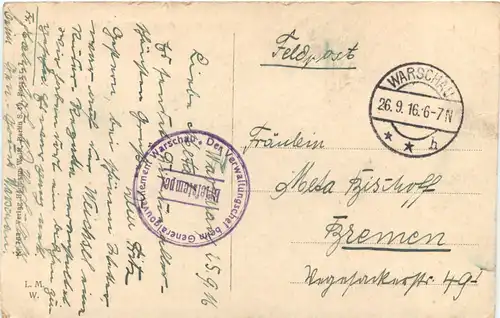 Warszawa - Warschau - Krakauer Vorstadtstrasse - Feldpost -702968