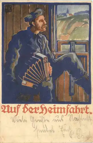 Auf der Heimfahrt - Kriegsgefangenen - Feldpost Durchgangslager Rastatt -703556