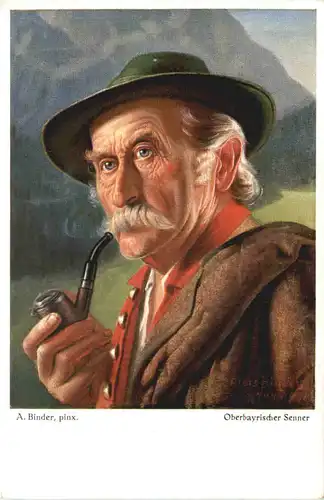 Künstler AK A. Binder - Oberbayrischer Senner -703628