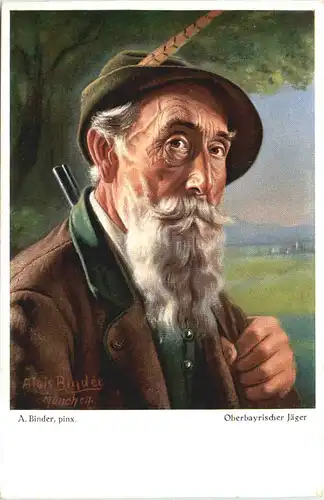 Künstler AK A. Binder - Oberbayrischer Jäger -703626
