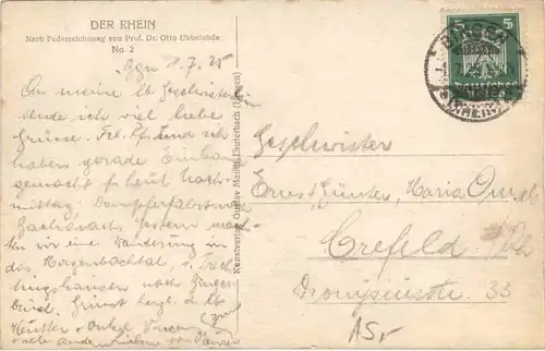 Künstler Ak Otto Ubbelohde - Ruine Ehrenfels bei Rüdesheim -703722