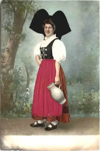 Trachten Elsass - Schürze aus Seide -703730