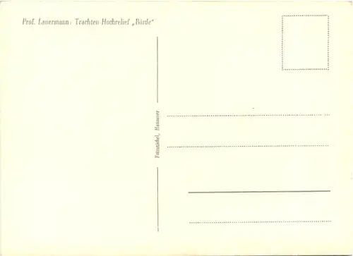 Künstler Ak Prof. Lauermann - Trachten Hochrelief Börde -704062