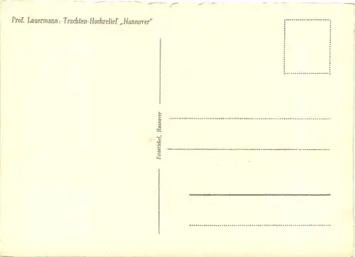 Künstler Ak Prof. Lauermann - Trachten Hochrelief Hannover -704064