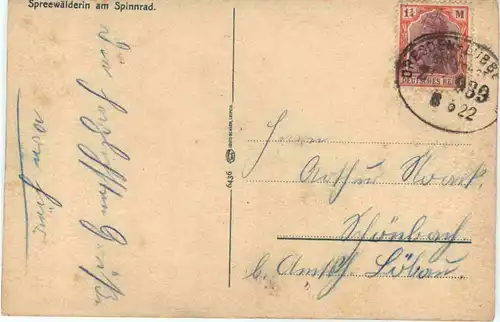 Spreewälderin am Spinnrad -704242