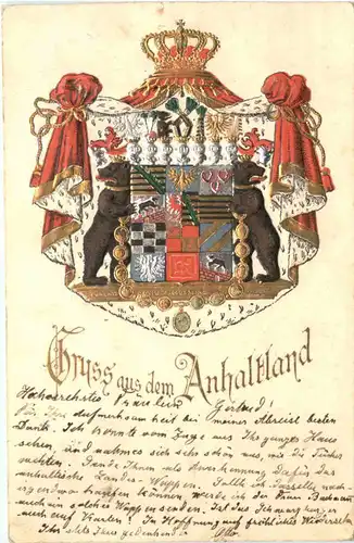 Gruss aus dem Anhaltland - Prägekarte - Litho -704210