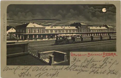 Gruss vom Bahnhof Bebra - Litho -704404