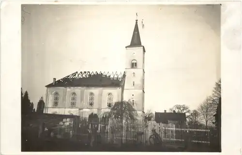 Langenberg Callenberg - Abgebrannte Kirche 1934 -704432