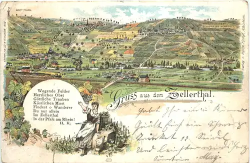 Gruss aus dem Zellerthal - Litho -704780