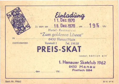 Hanau - Einladung zum Preis-Skat -704776
