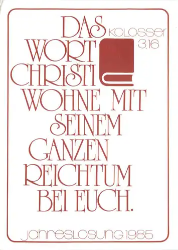 Saulheim - Jahreslosung 1985 -704792