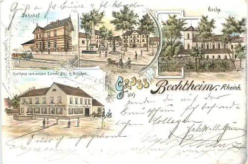Gruss aus Bechtheim - Rheinhessen - Litho -705020