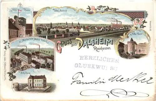 Gruss aus Dalsheim Rheinhessen- Litho -705012