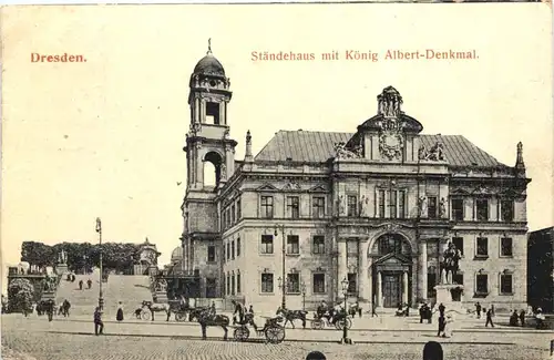 Dresden - Ständehaus mit König Albert Denkmal -705538