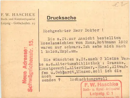 Leipzig - F.W. Haschke Buch und Kunstantiquariat -705618