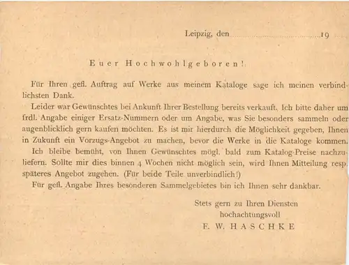 Leipzig - F.W. Haschke Buch und Kunstantiquariat -705618