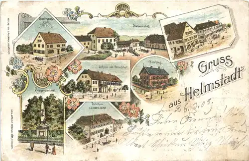 Gruss aus Helmstadt Baden - Litho -706068