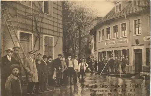 Gruss aus Ziegelhausen bei Heidelberg - Hochwasser Weihnachten 1919 -706086